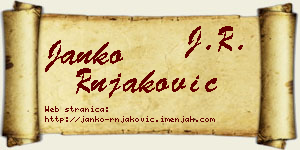 Janko Rnjaković vizit kartica